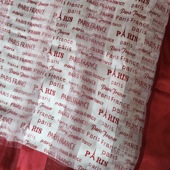 PARIS France silk scarves one brown & cream, one rose & white 39.5" sq. - Picture 6 of 13